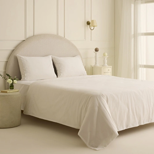 Karaca Home Lunelle Dantelli Çift Kişilik Nevresim Takımı Beyaz