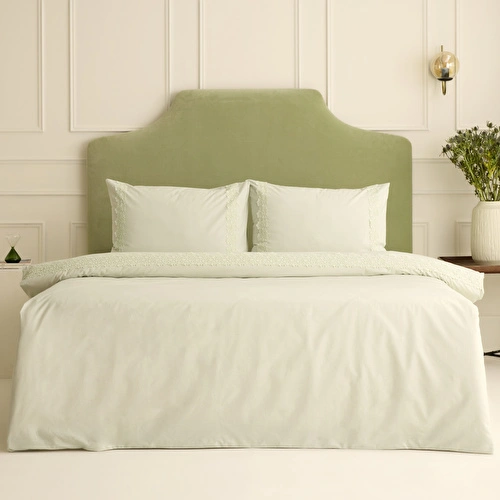 Karaca Home Lunelle Dantelli Çift Kişilik Nevresim Takımı Adaçayı