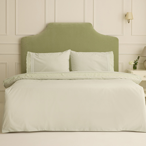 Karaca Home Velisse Dantelli Çift Kişilik Nevresim Takımı Adaçayı Karaca Home Velisse Dantelli Çift Kişilik Nevresim Takımı Adaçayı