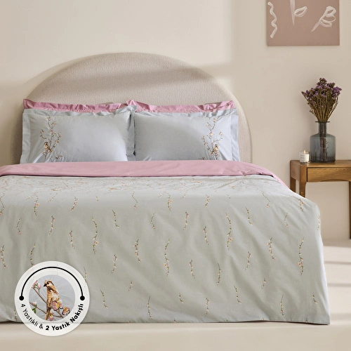 Karaca Home Tarin %100 Pamuk Çift Kişilik Nevresim Takımı Mint