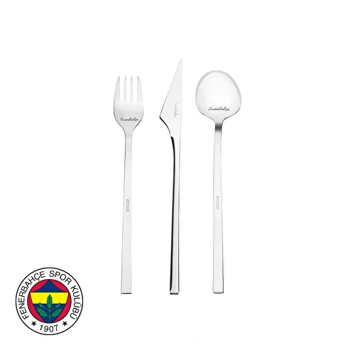 Karaca x Fenerbahçe Lisanslı 40 Parça 8 Kişilik Kutulu Çatal Kaşık Bıçak Takımı Platin