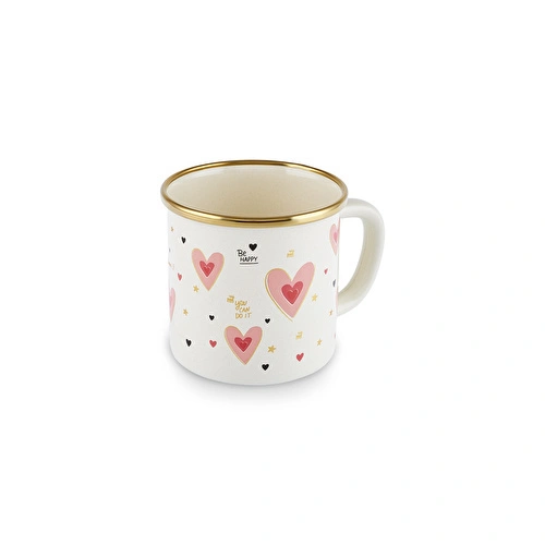 Karaca Pink Love Emaye Kupa 350 ml