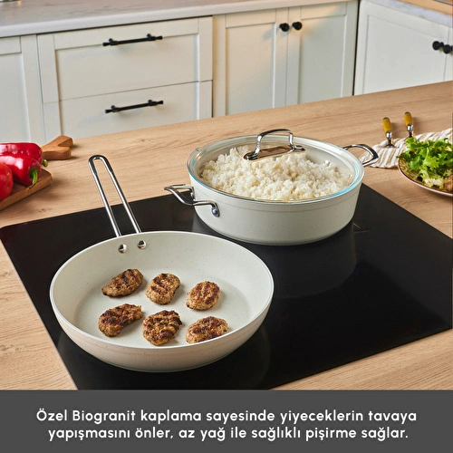 Emsan Biogranit White Stone 3 Parça Tencere Seti Emsan Biogranit White Stone 3 Parça Tencere Seti