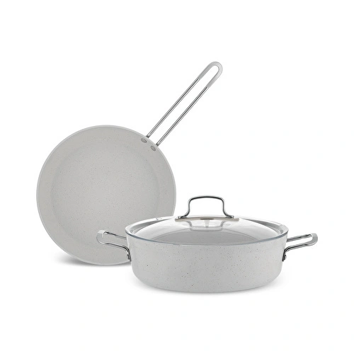 Emsan Biogranit White Stone 3 Parça Tencere Seti