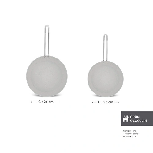 Emsan Biogranit White Stone 2'li Tava Set