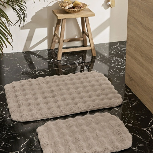 Karaca Home Bubble Banyo Paspas Seti Gri