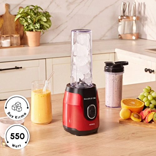 Karaca Blendfit Go Personal Kişisel Smoothie Blender Çift Hazne Kırmızı 600ml & 400ml