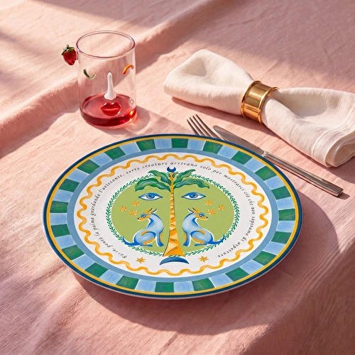 Baci Milano Dolce Far Niente Emaye Tavşan Desenli Supla Ø 33 cm