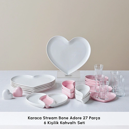 Karaca Forever Bone Adore 27 Parça 6 Kişilik Kahvaltı Takımı