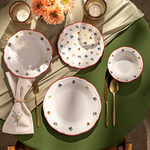 Emsan Bahar Porselen 24 Parça 6 Kişilik Yemek Takımı