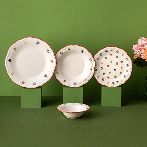 Emsan Bahar Porselen 24 Parça 6 Kişilik Yemek Takımı