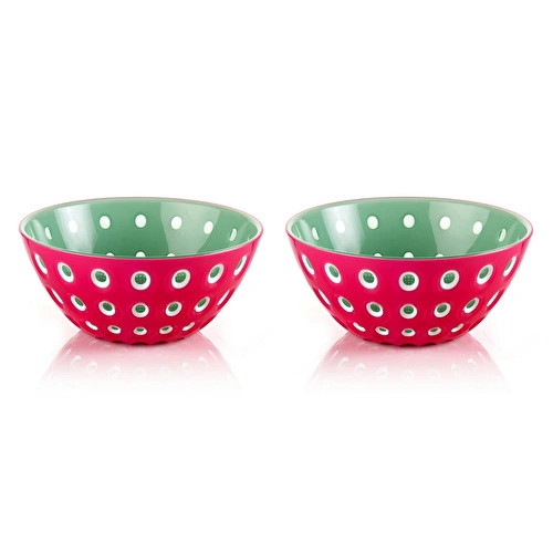 Guzzini Le Murrine 2'Li Kase, Kırmızı Yeşil 12 Cm