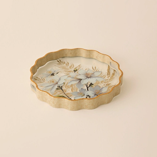 Karaca Home Calista Dekoratif Yuvarlak Tepsi 34x34 cm Karaca Home Calista Dekoratif Yuvarlak Tepsi 34x34 cm