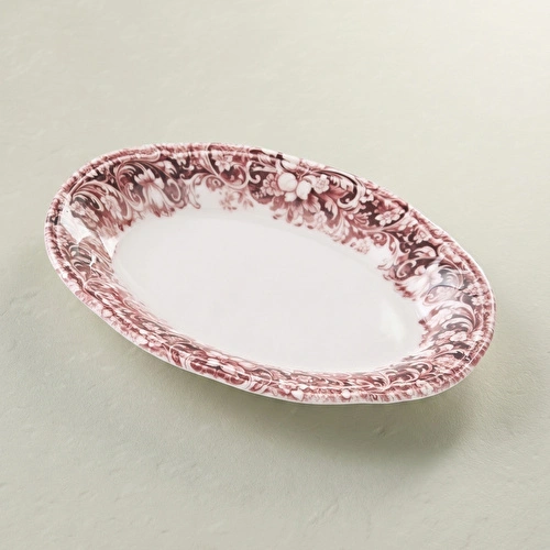Emsan Floransa Kayık Tabak 21 cm Bordo