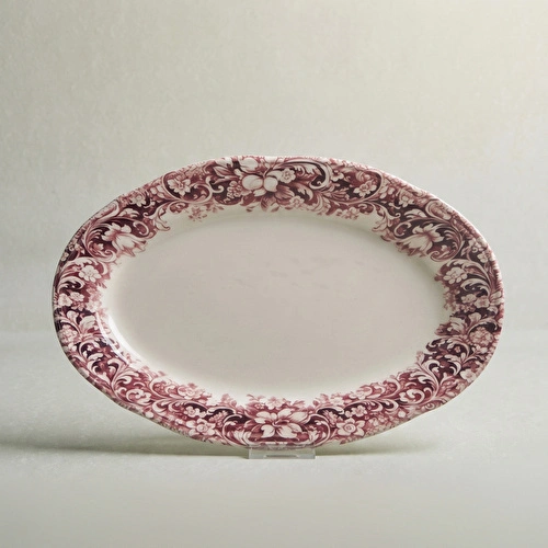 Emsan Floransa Kayık Tabak 33 cm Bordo