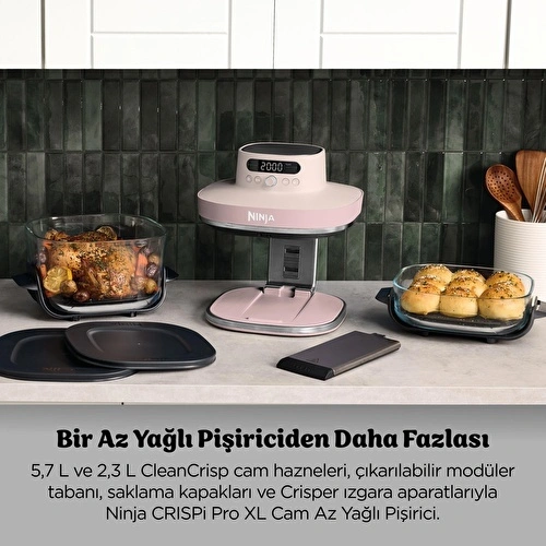 Ninja Crispi Pro 7-in-1 XL Cam Hazneli Pişirme Sistemi RoseQuartz