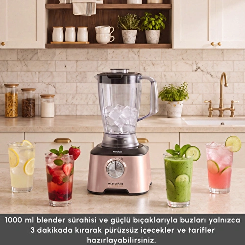 Karaca Mastermaid Power Max 12 in 1 Mutfak Robotu Rosegold 2500W Karaca Mastermaid Power Max 12 in 1 Mutfak Robotu Rosegold 2500W