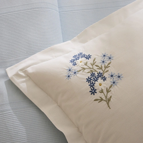 Karaca Home Orlena Çift Kişilik Pike Takımı Mavi