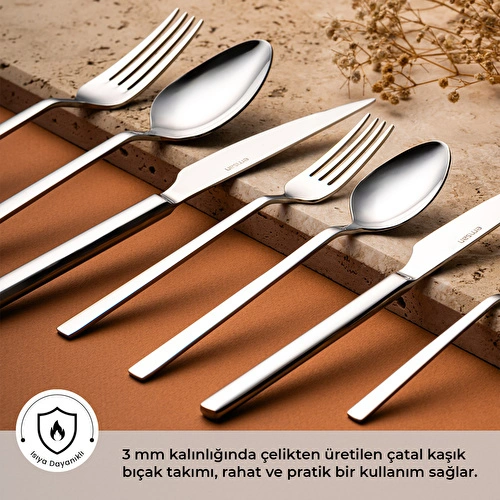 Emsan Ege 84 Parça 12 Kişilik Çatal Kaşık Bıçak Takımı