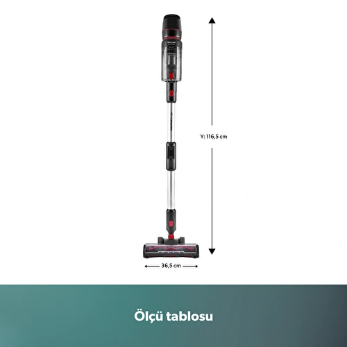 Homend Dustrider 1273H Katlanabilir Borulu Dikey Süpürge Kırmızı