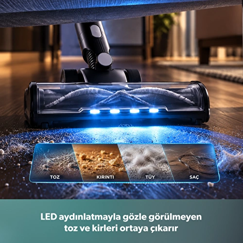 Homend Dustrıder 1273H Katlanabilir Borulu Dikey Süpürge Siyah-Silver