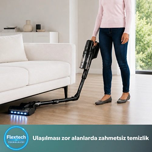 Homend Dustrıder 1273H Katlanabilir Borulu Dikey Süpürge Siyah-Silver