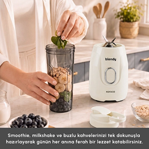 Karaca Blendy Personal Kişisel Kulplu Smoothie Blender Çift Hazneli Starlight