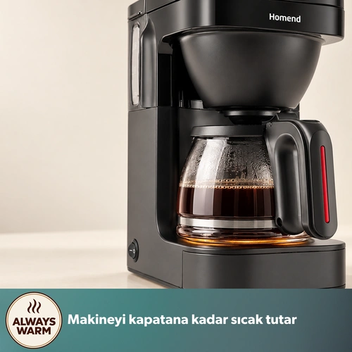 Homend Take 5 Brew 5019H Filtre Kahve ve Çay Demleme Makinesi Siyah