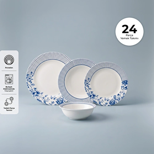 Emsan Bade Porselen 24 Parça 6 Kişilik Yemek Takımı