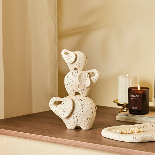 Karaca Home Palvin 3'lü Fil Biblo 18x8x7 cm