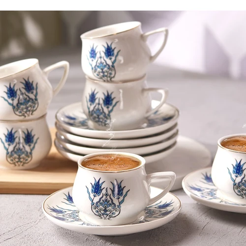 Karaca İznik Yeni Form 6 Kişilik Kahve Fincanı Takımı 100 ml