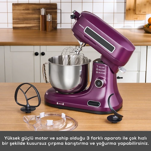Karaca Pro Artisan Tartılı Dijital Ekran Zaman Ayarlı Döküm Hamur Yoğurma Makinesi Royal Berry 1600W 5L 