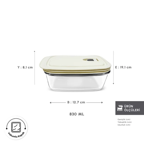 Karaca Cream Vakumlu Saklama Kabı 0.83 Lt