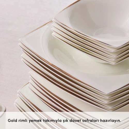 Karaca Fine Pearl Agate 58 Parça 12 Kişilik Yemek Takımı Gold
