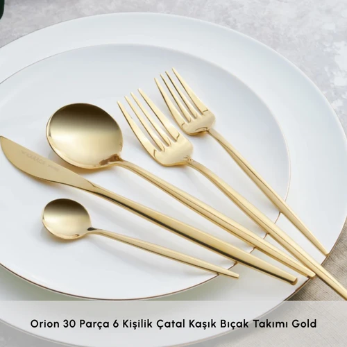 Karaca Orion Gold 6 Kişilik 30 Parça Çatal Kaşık Bıçak Takımı