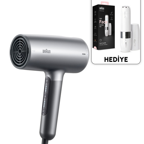Braun BRHD435E HD4.3 IONTEC Difüzörlü Saç Kurutma Makinesi 3 Başlıklı 2200W Gümüş