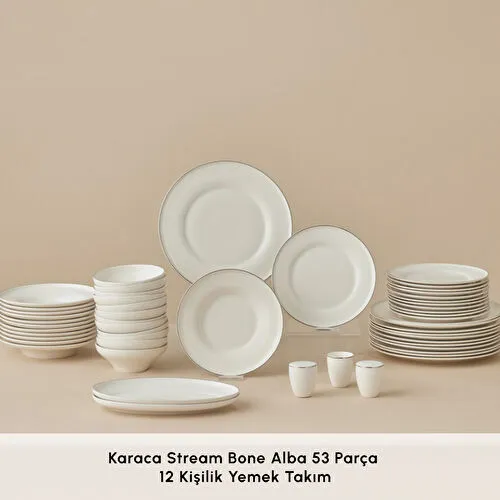 Karaca Stream Bone Alba 53 Parça 12 Kişilik Yemek Takımı