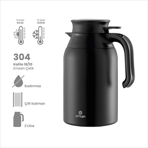 Emsan Class Termos Siyah 2 L Emsan Class Termos Siyah 2 L