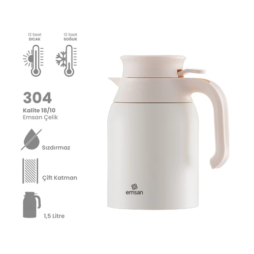 Emsan Class Krem Termos 1,5 L