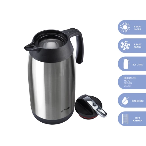 Emsan New Vega Çelik Termos Inox 2,1 L