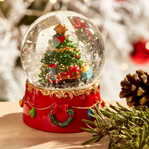 Karaca Home New Year Yılbaşı Tree With Train Kar Küresi