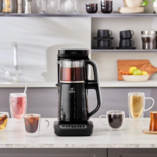 Karaca Çaysever Robotea Pro Quartz 4 in 1 Konuşan Çay Makinesi Black Chrome