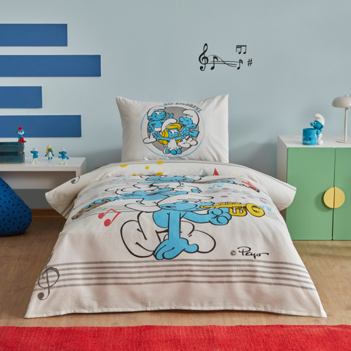  Karaca Home Smurfs by Musicial Time Tek Kişilik Pike Takımı