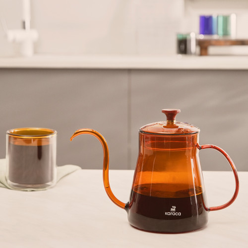 Karaca Martina Borosilikat Cam Coffe Kettle Orange 600 ml