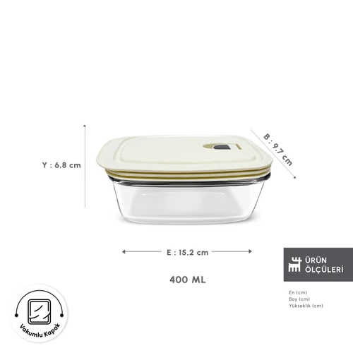 Karaca Cream Vakumlu Saklama Kabı 0.4 Lt