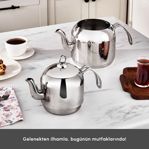 Karaca Deren Devrilmez İndüksiyon Tabanlı Maxi Boy Çaydanlık Takımı