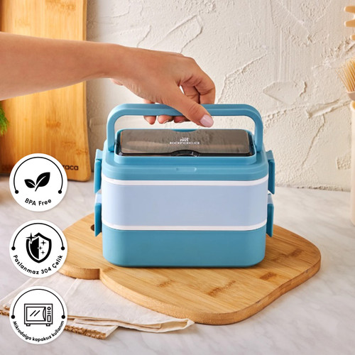 Karaca Puga Çatal Kaşıklı Luch Box 700 Ml Mavi