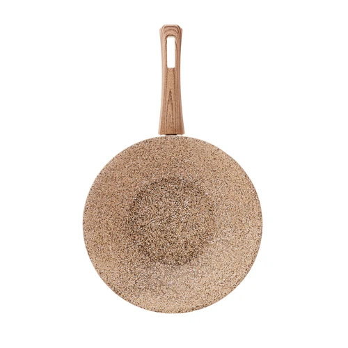 Karaca Biogranit Wood Silver Wok Tava 28 Cm Kahverengi