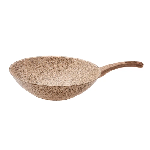 Karaca Biogranit Wood Silver Wok Tava 28 Cm Kahverengi