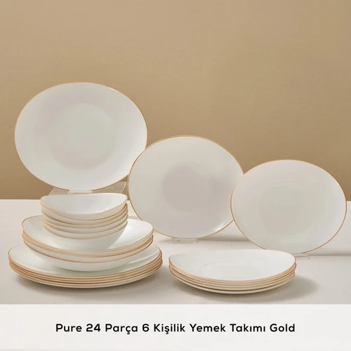 Karaca Pure 24 Parça 6 Kişilik Yemek Takımı Gold